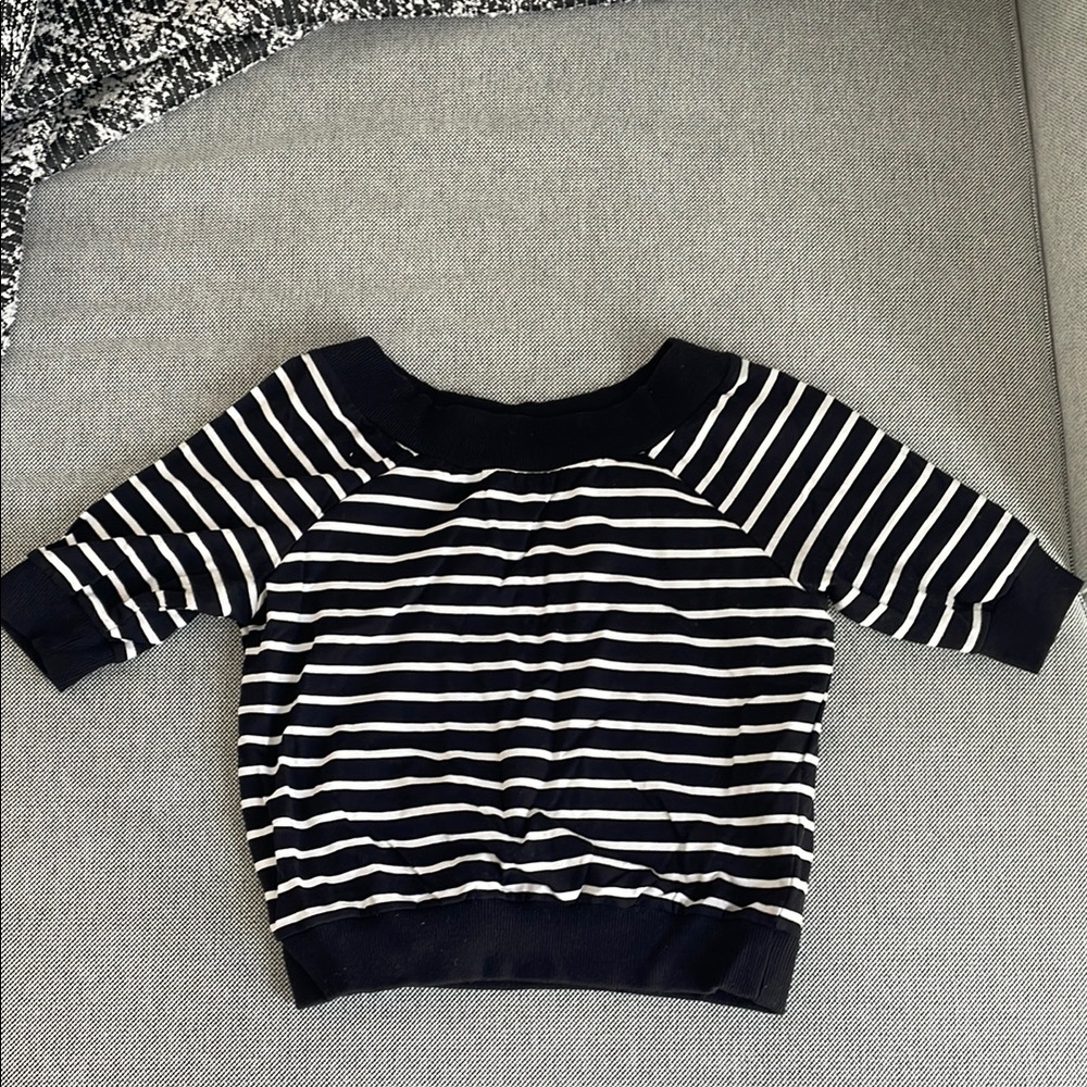 Navy Striped Kids Top